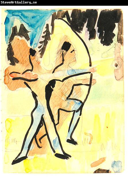 Ernst Ludwig Kirchner Archer at Wildboden- Watercolour und ink over pencil
